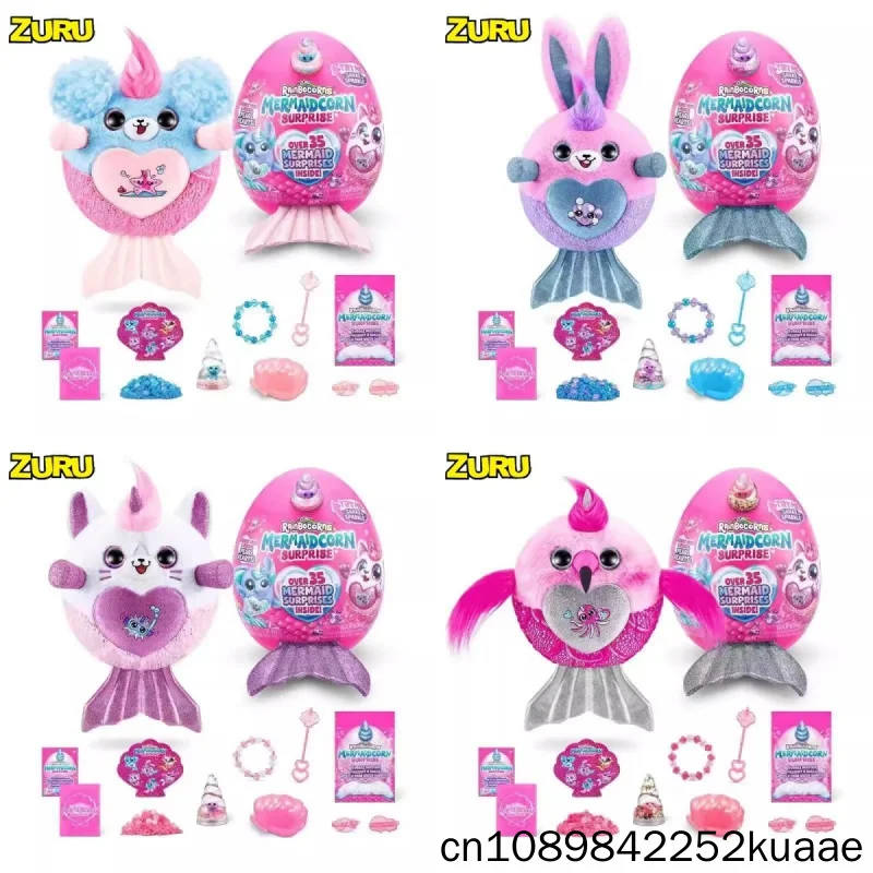 

Genuine Zuru Unicorn Magic Egg Surprise Blind Box Soft Mermaid Plush Toy Collectible Heart Decor Home Decor Girl Holiday Gifts