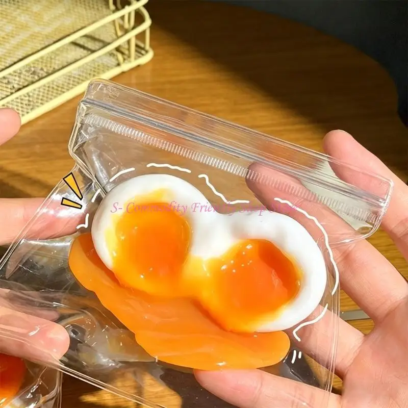 85AE Detailed Soft Boiled Eggs Model Hand Exercise Gadget Squeeze Ball With Therapeutic Kneading Effect For Daily Use