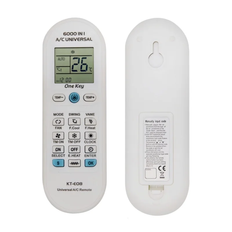

Universal 6000 in 1 Air Conditioner Remote Control KT-E08 Fit for Toshiba Panasonic Sanyo Fujitsu