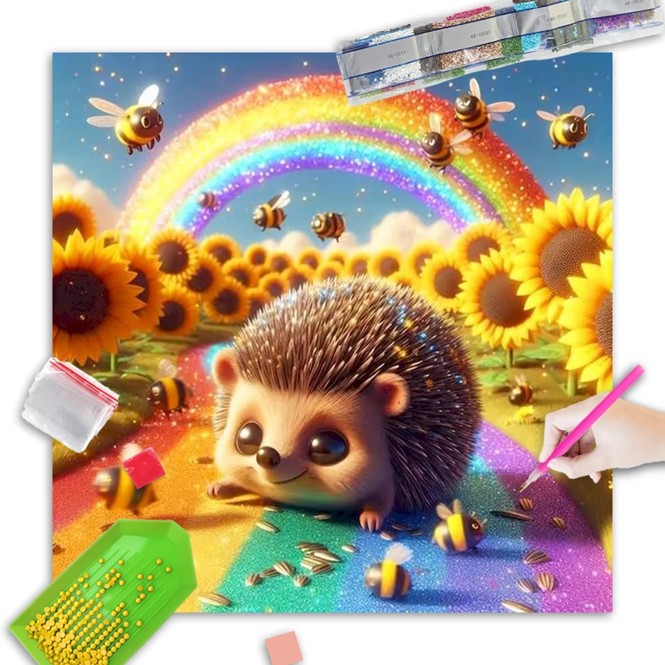 

GATYZTORY Full Square Round Diamond Painting Animal New Arrival Mosaic Cartoon Craft Kit Embroidery Handmade Gift
