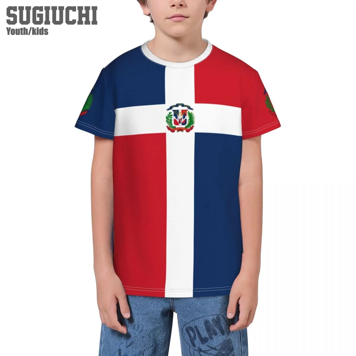 Custom Name Number Dominican Republic Flag Emblem 3D T-shirts For Kids Youth Boy/Girl Tees jersey Soccer Football Fans T shirt