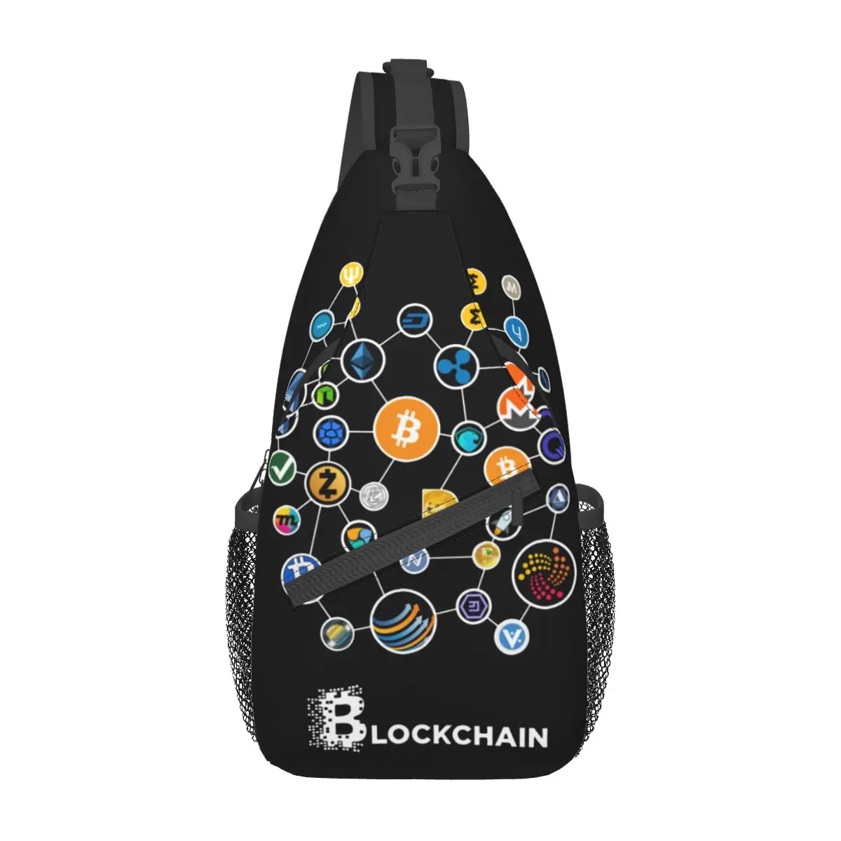 Blockchain BitCoin Ethereum torba typu Crossbody Sling Bag casualowa torba noszona na klatce piersiowej Dogecoin Btc plecak na ramię Daypack podróż na rowerze