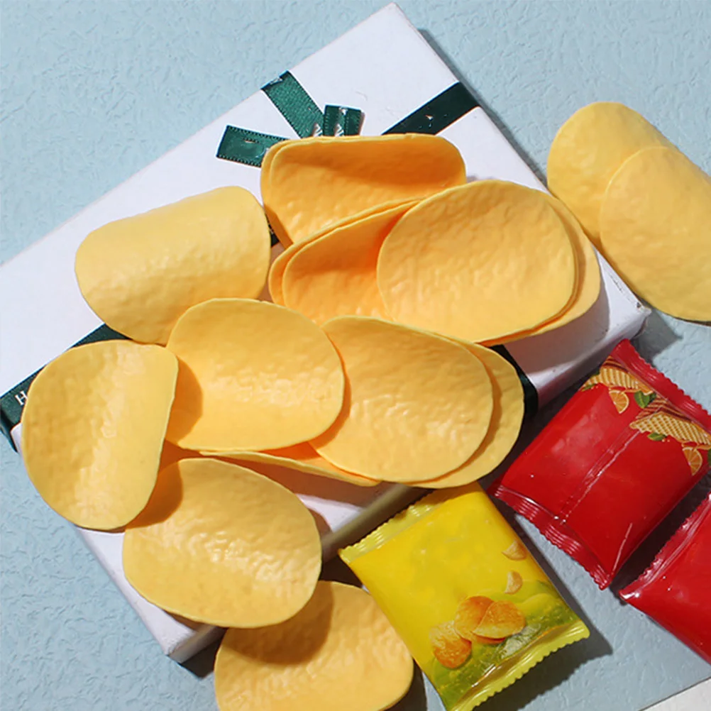 

30Pcs Artificial Potato Chips Realistic Simulation Potatoes Chips Display Props Kitchen Photography Party Decoration Snack