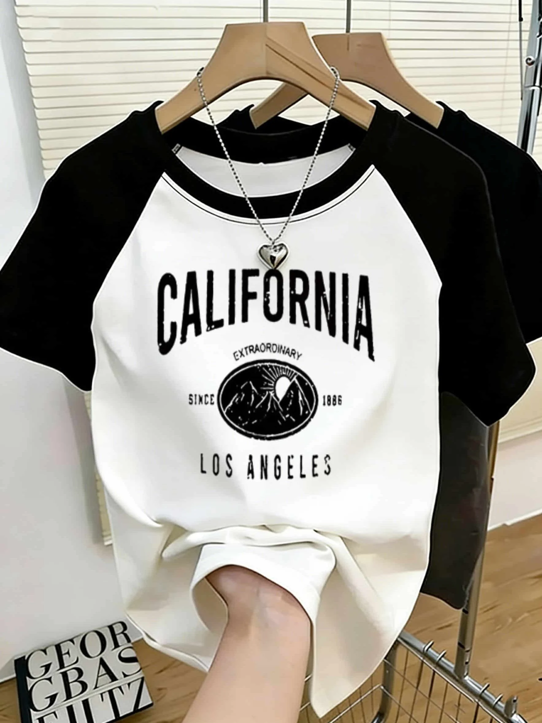 Los Angeles Vintage T-Shirt Extraordinary Since 1850 Graphic Tops Round Neck Raglan Short Sleeve T Shirt Casual Clothes Female