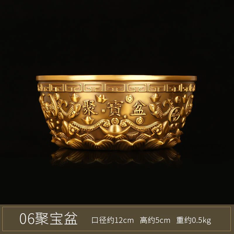 

Большой толстый медный орнамент с сокровищами Yuanbao Ruyi, чаша для хранения денег для дома, гостиной, офиса, украшения рабочего стола