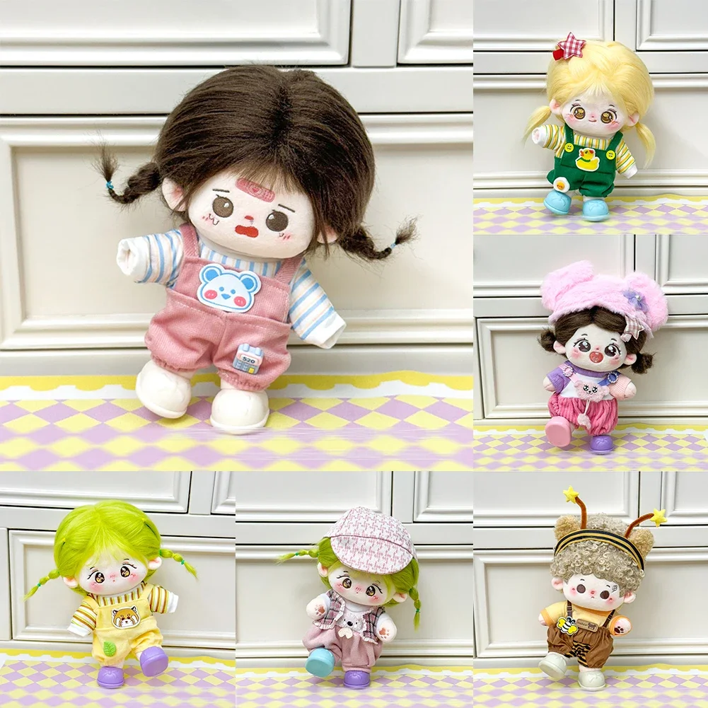 For 20CM Cotton Doll Rompers Cartoon Plush Doll Replacement Outfit Playing House Accessories Mini Clothes