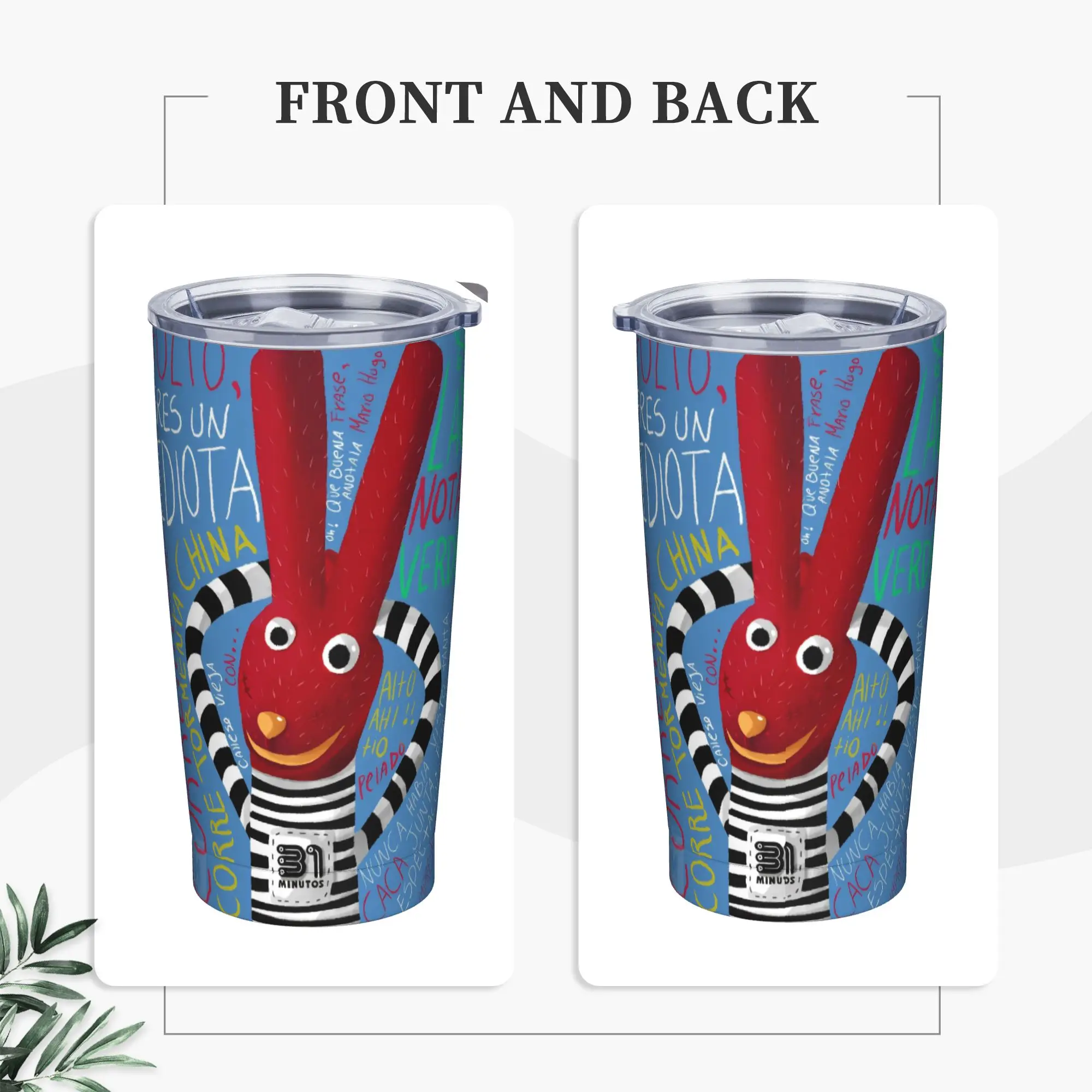 31 Minutos Insulated Tumbler with Lid 31 Minutes Chilean Comedy Stainless Steel Thermal Mug Office Home Water Bottle Cup, 20oz