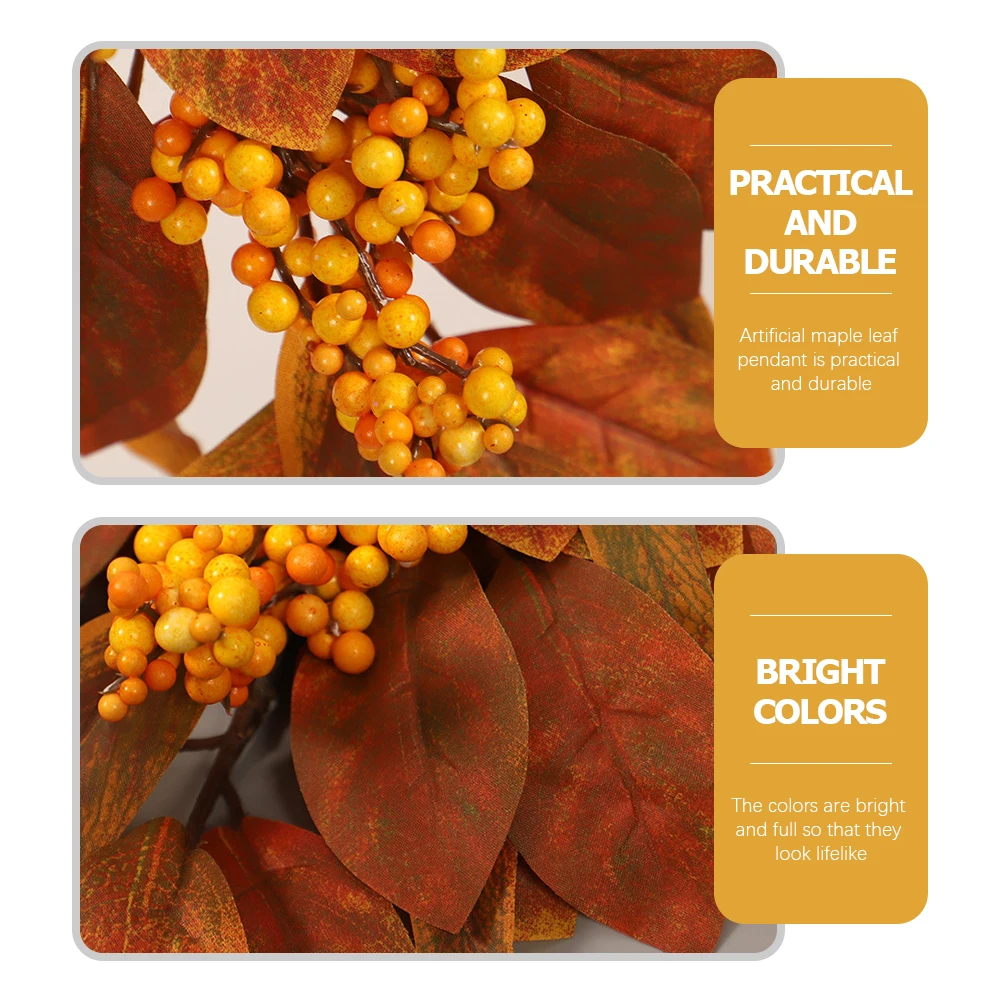 

Artificial Fall Maple Swag Thanksgiving Maple Leaf Berry Hanging Decor Wall Hanging Ornament Autumn Harvest Festival