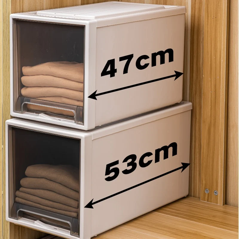Transparent Plastic Drawer Style Storage Box for Clothes And Underwear Home Wardrobe Organizer Light Weight Portable Design