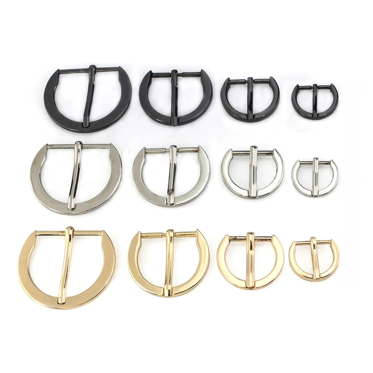 1pcs Metal Semicircle Shape Single Pin Belt Buckle Durable Adjuster Clasp for Leather Craft Bag Strap Belt Shoes Garment Webbing