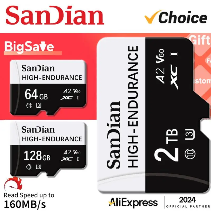 Original Memory Card 128GB Class 10 V60 TF Card 1TB Mini SD Card 512GB 256GB A2 U3 Micro Card 2TB High Speed TF Card