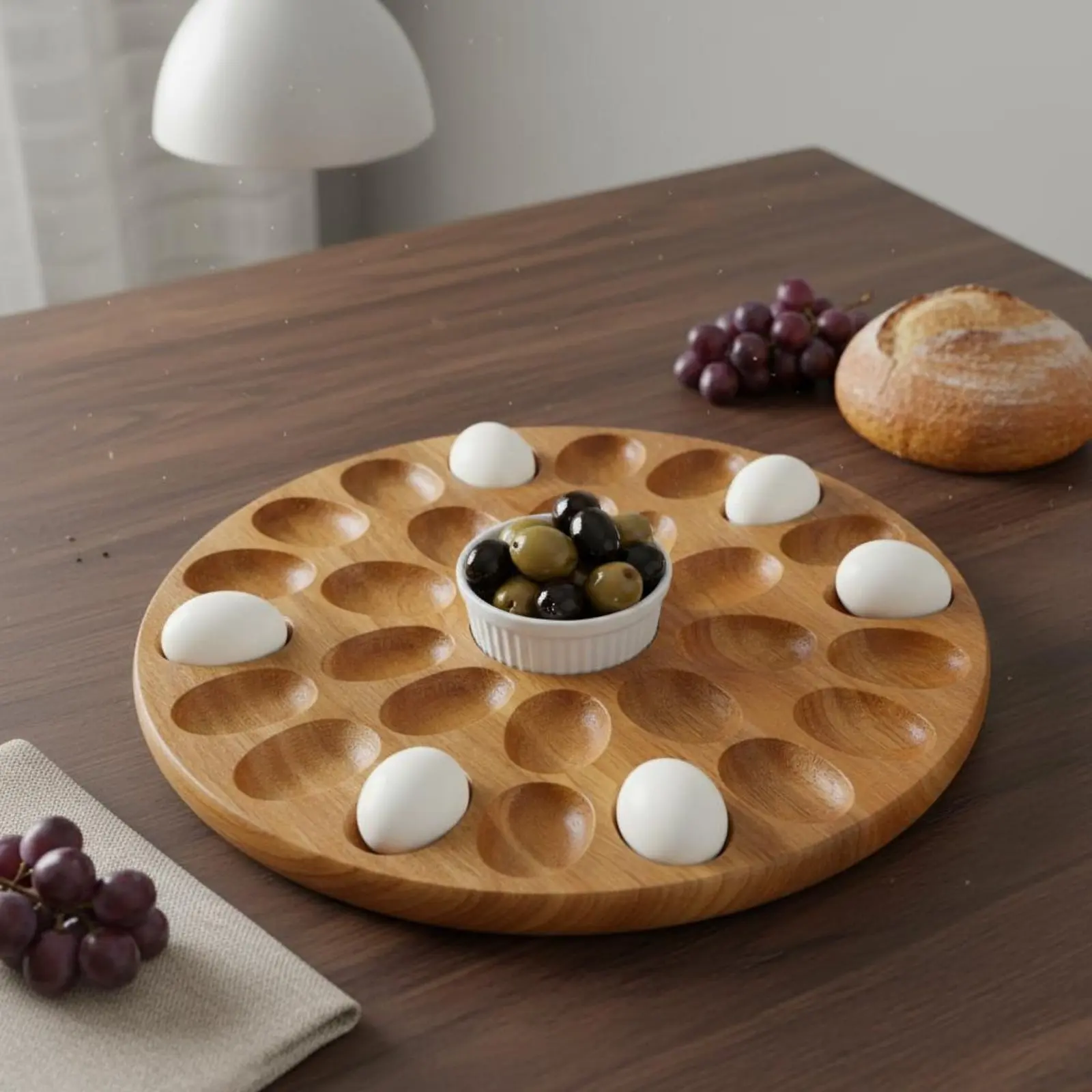 Reversible Wooden Oval Tray Natural Wood Two-Sided-Sided Serving Board Board Servingware Food Safe Kitchenware Rustic Farmhouse