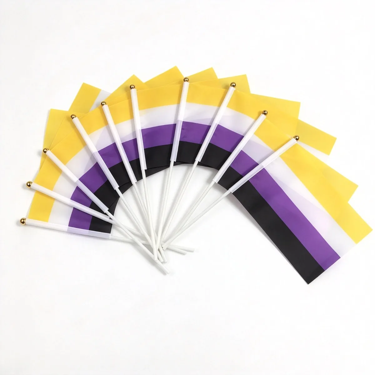 10/20/50/100PCS Nonbinary Pride Hand Flags 14x21cm Genderqueer Gender Identity NB GQ Polyester Handheld Flags