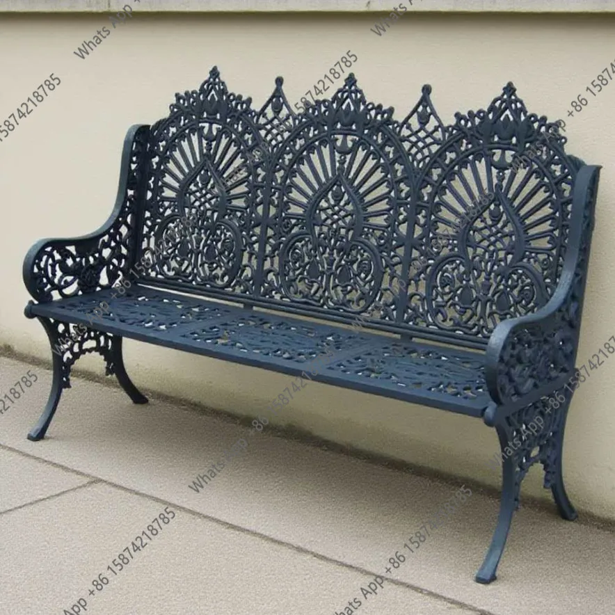 Craft | Cast Iron Crown Park Chair Outdoor Bench Rest Chair Double Seat Villa Courtyard Decoration
