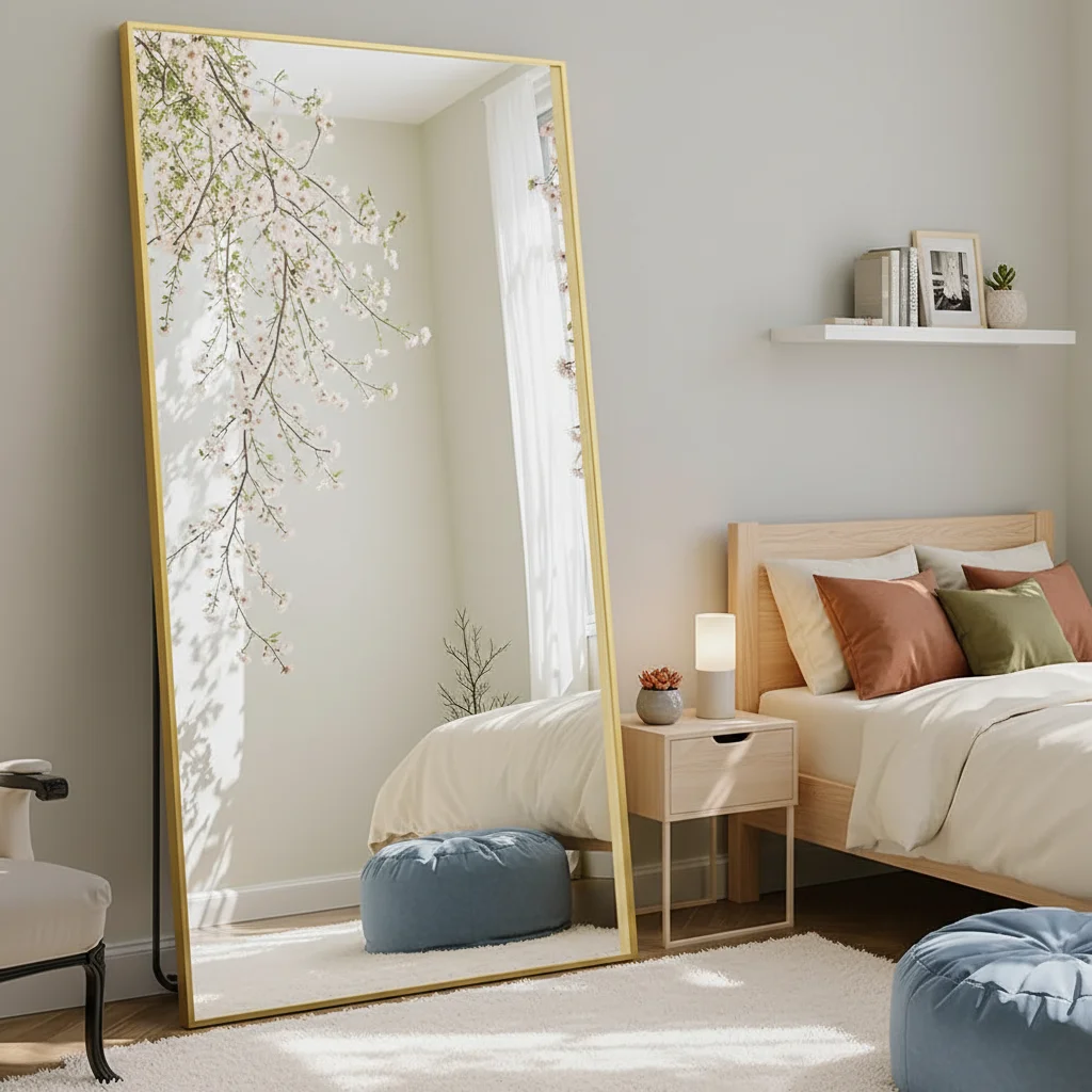 مرآة واقفة بطول كامل مقاس 71 × 26 بوصة، مرآة أرضية حديثة لغرفة النوم، ديكور أنيق للاستخدام اليومي #2