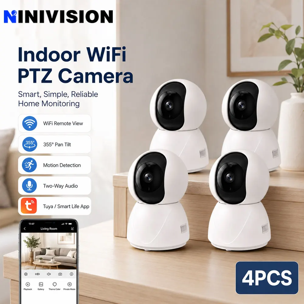 5MP Tuya 360 °   Smartlife WLAN-Überwachungskamera für Zuhause, Mini PTZ 5MP 5 Megapixel mit Auto-Tracking, Nachtsicht und Babymonitor