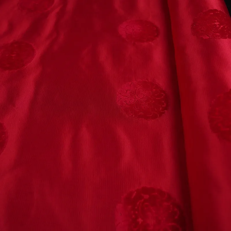 Handmade Zhangzhou satin jacquard fabric polyester fiber traditional pattern Chinese clothing cheongsam
