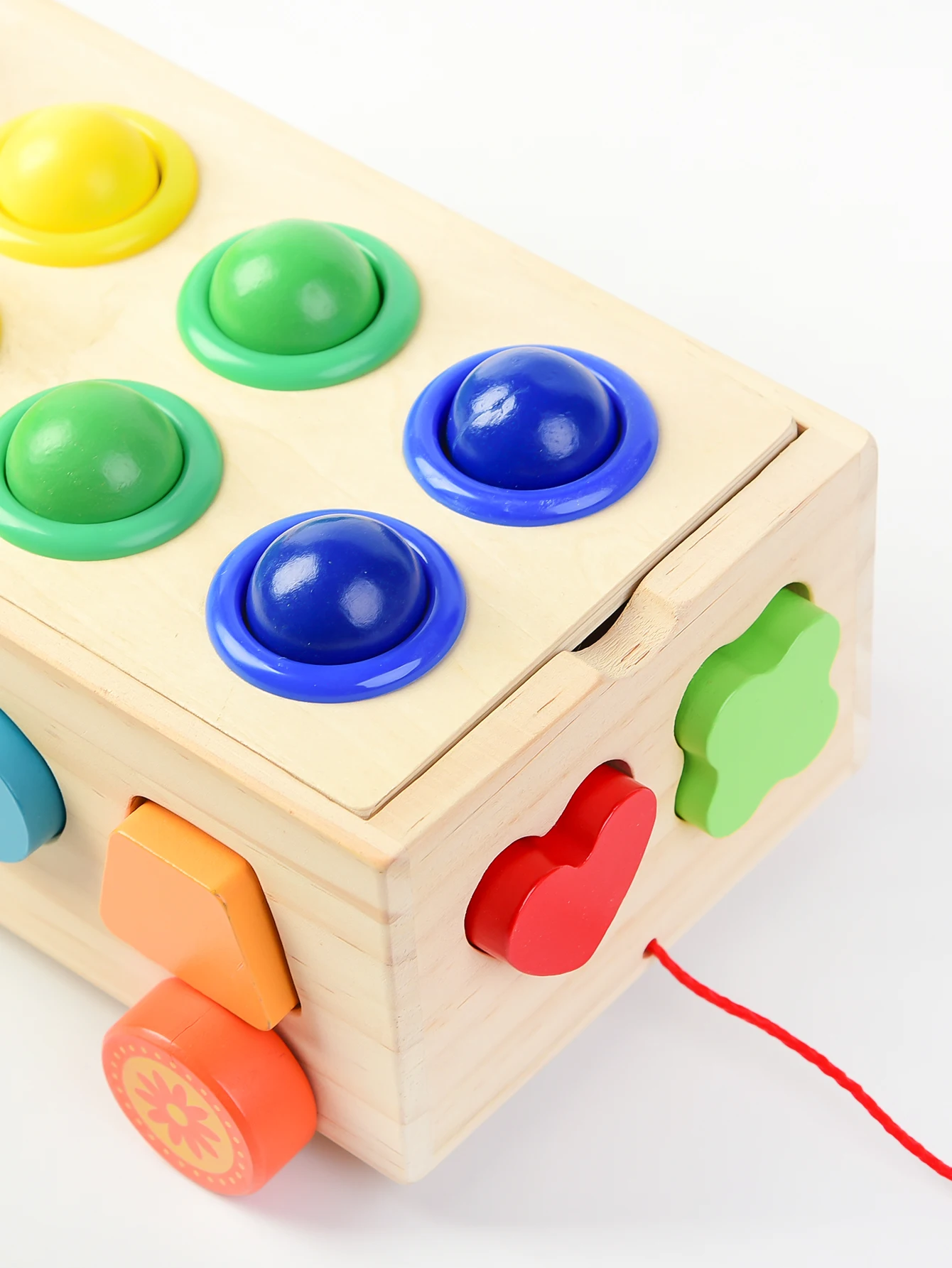 Juego de juguetes para martillar de madera 2 en 1 con banco, juguetes educativos a juego de cognición con forma de Color de remolque