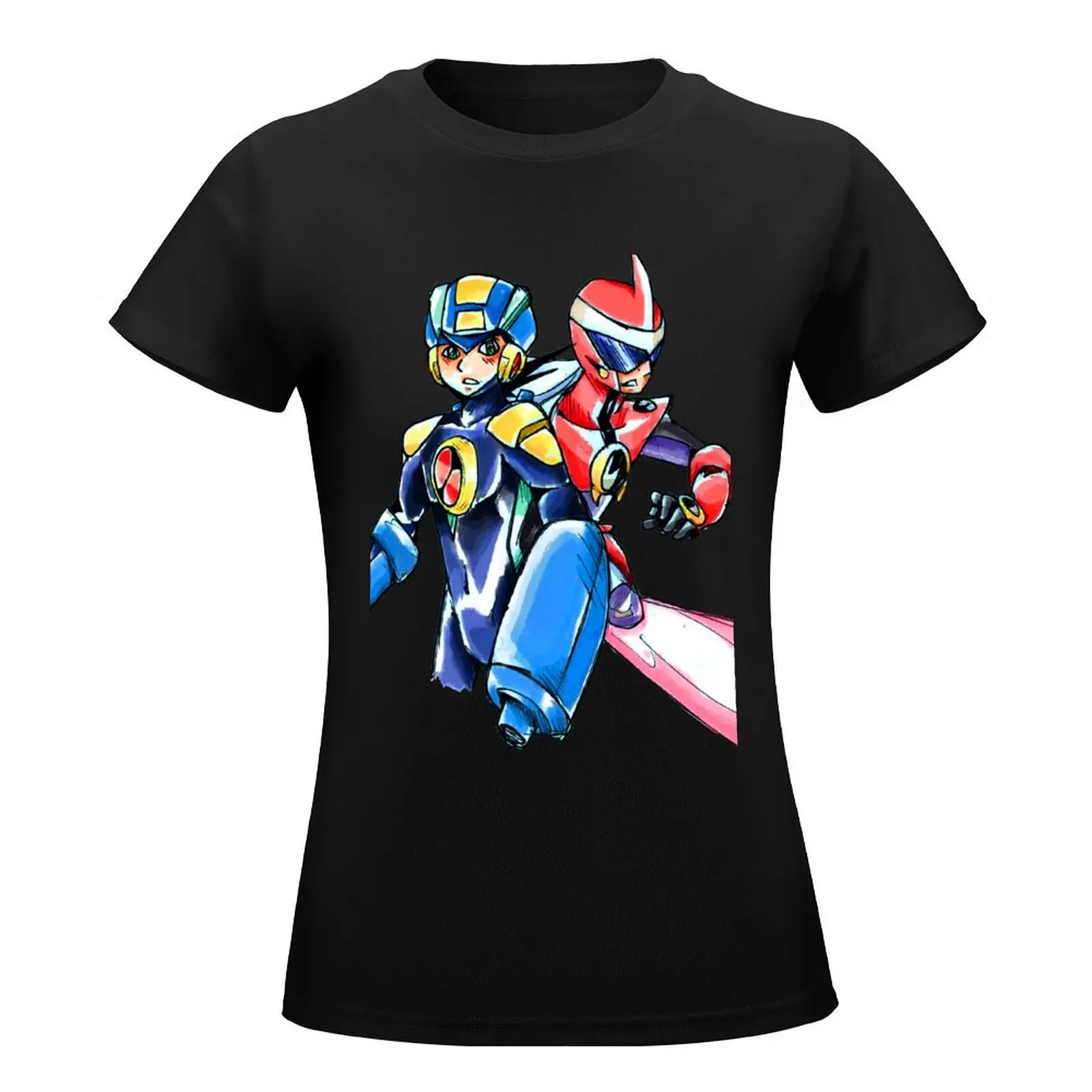 Megaman & Protoman T-Shirt vintage clothes funny Women tops