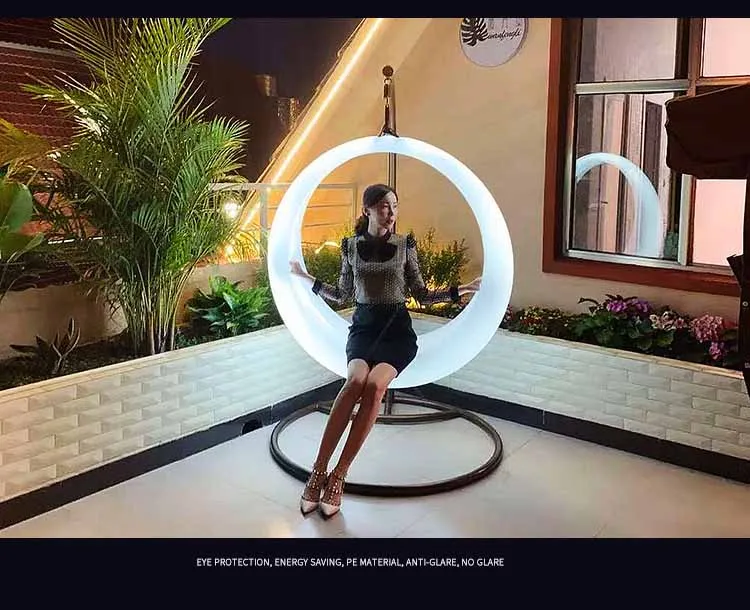 Transparent Led Luminous Hanging Basket Chair Indoor Balcony Home Hemisphere Chair Space Swing Chair