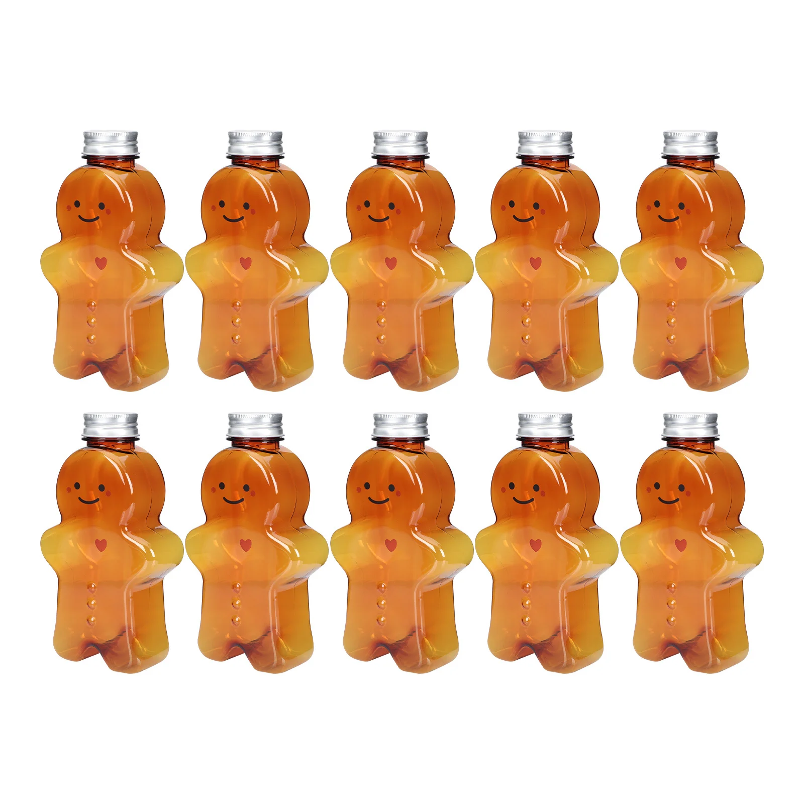 10pcs Beverage Bottles Transparent Juice Containers Smooth Edges For Daily Use Home-Made Drink Storage Kitchen Barware Plastic