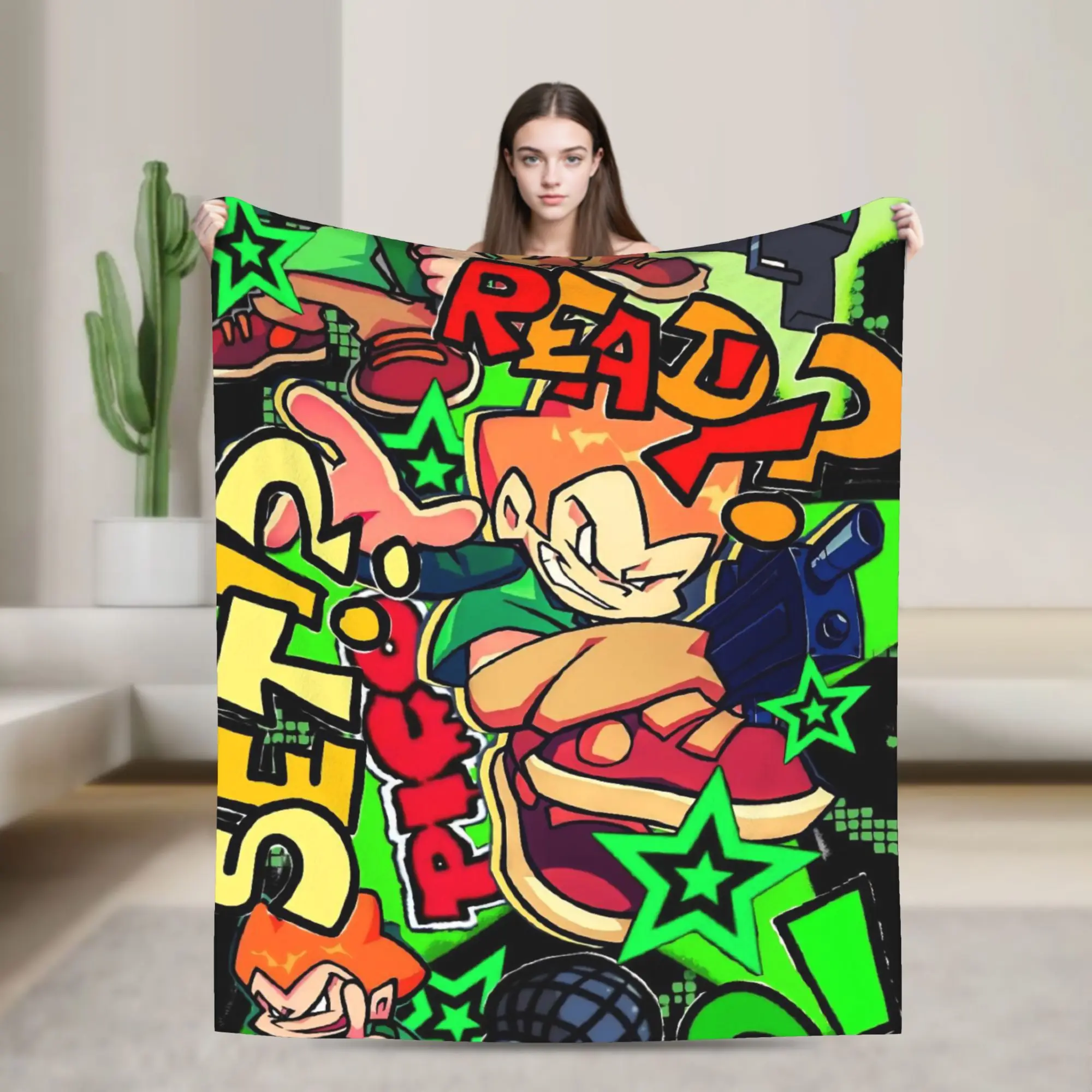 Friday Night Funkins  Warm Soft Blanket  Child Plush Throw Blanket Fashion Living Room Flannel Bedspread Sofa Bed Cover