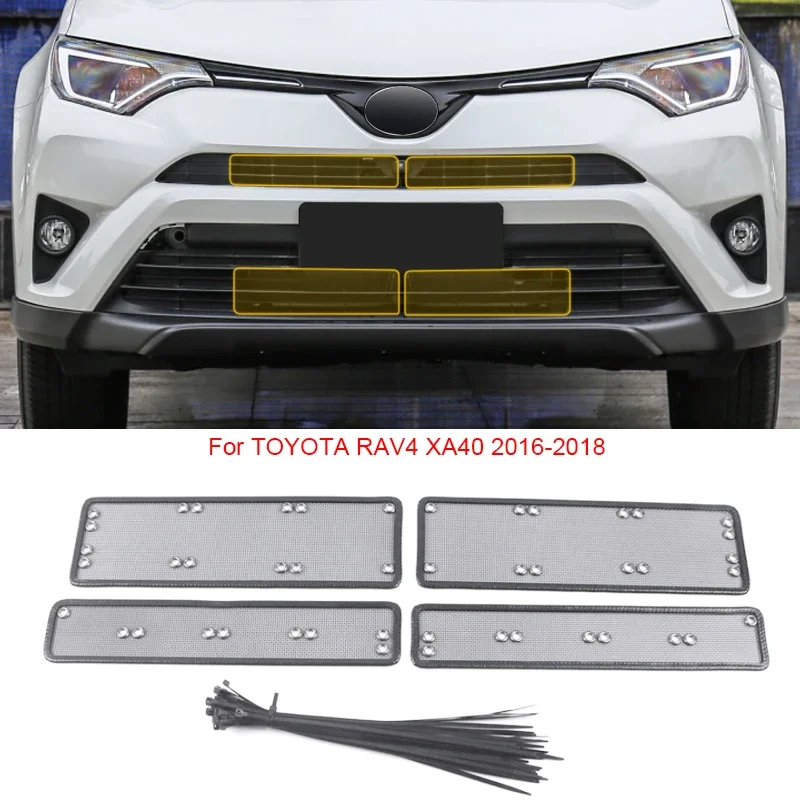 Car Insect Screening Mesh Front Grille Insert Net Styling Stainless Steel For TOYOTA RAV4 XA50 2019-2025 External Accessories