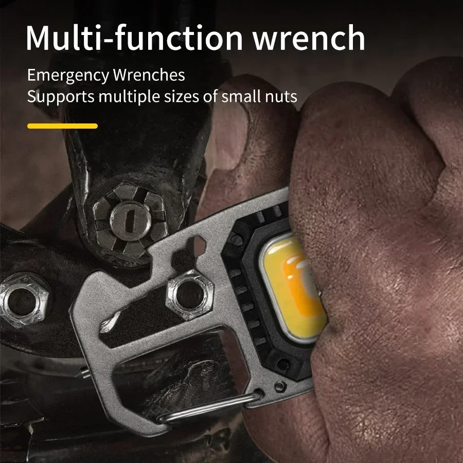 Rechargeable Multifunctional LED Flashlight Screwdriver Keychain Lamp Outdoor Portable Camping Torch Emergency Work Light 7 Mode