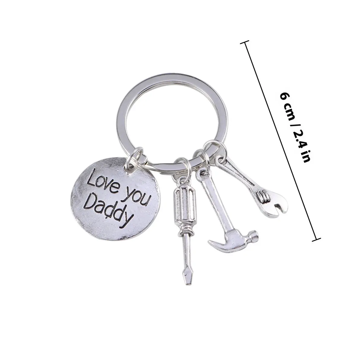 Alloy Love You Daddy Keyring for Father Featuring Repair Tools Design Engraved Charm Super Gloss Safe Wear Father's Birthday