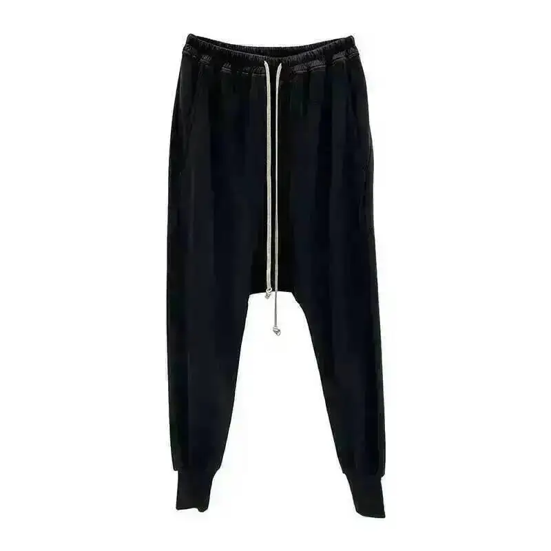 HKSH Spring Autumn New Men Tide Classic Thicken Cotton Fleece Harem Pants Sports Casual Dark Dark Chic Ins Vibe RO Style HK1394