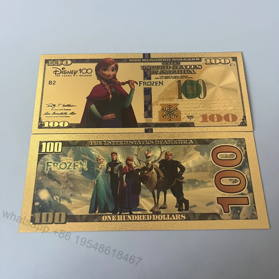 Disney Frozen złota karta kolekcjonerska Królowa Śniegu Ledeno Kraljestvo Elsa Anna Księżniczka banknot Zabawka dla dzieci Prezenty świąteczne