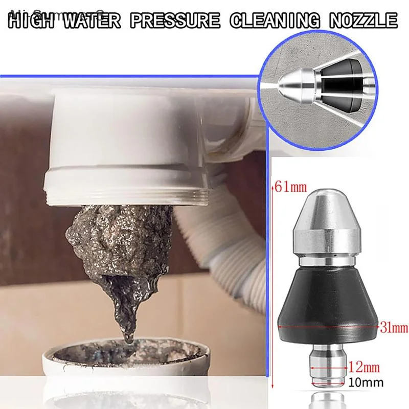 فوهة نفاثة المجاري الصغيرة مع مجموعة أطراف فوهة تنظيف الصرف السريع 1/4 بوصة لخرطوم نفاث الصرف