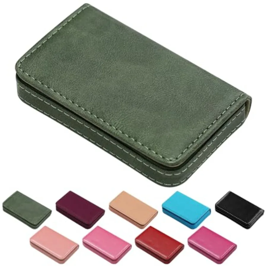 Business Credit Card Holders, Magnetic Sealing Anti Drop, PU Leather Debit Card Protector Organizer Case