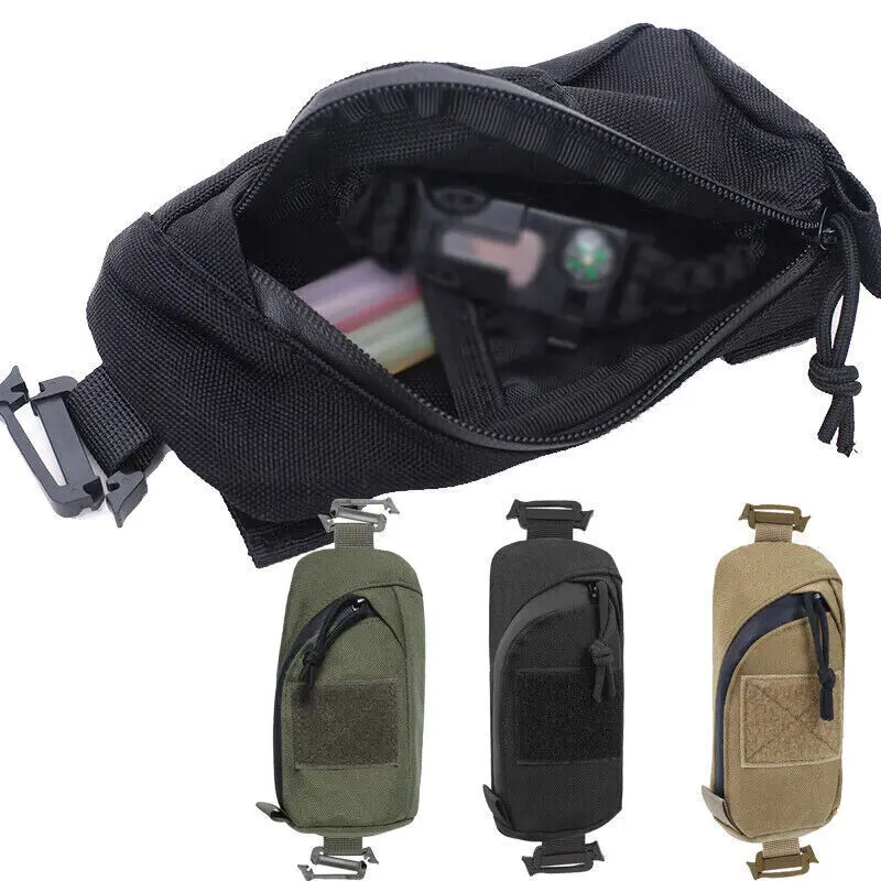 Tactical MOLLE Backpack Shoulder Strap Pouch - Multifunctional Compact EDC Organizer, Ideal for Outdoor Sports/Travel/Hunting