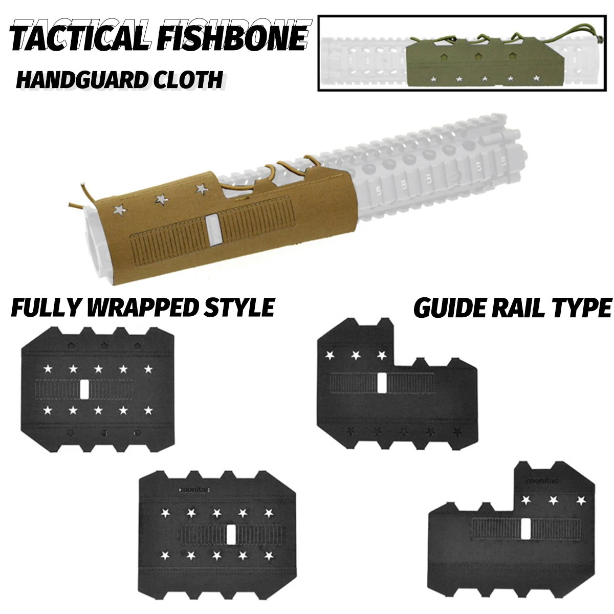 

Tactical Fishbone Handguard Cloth Airsoft Rail Cover Hand Guard Protective Wrap Cloth Shield Universal Ar15 N4 KAC MCX HK416