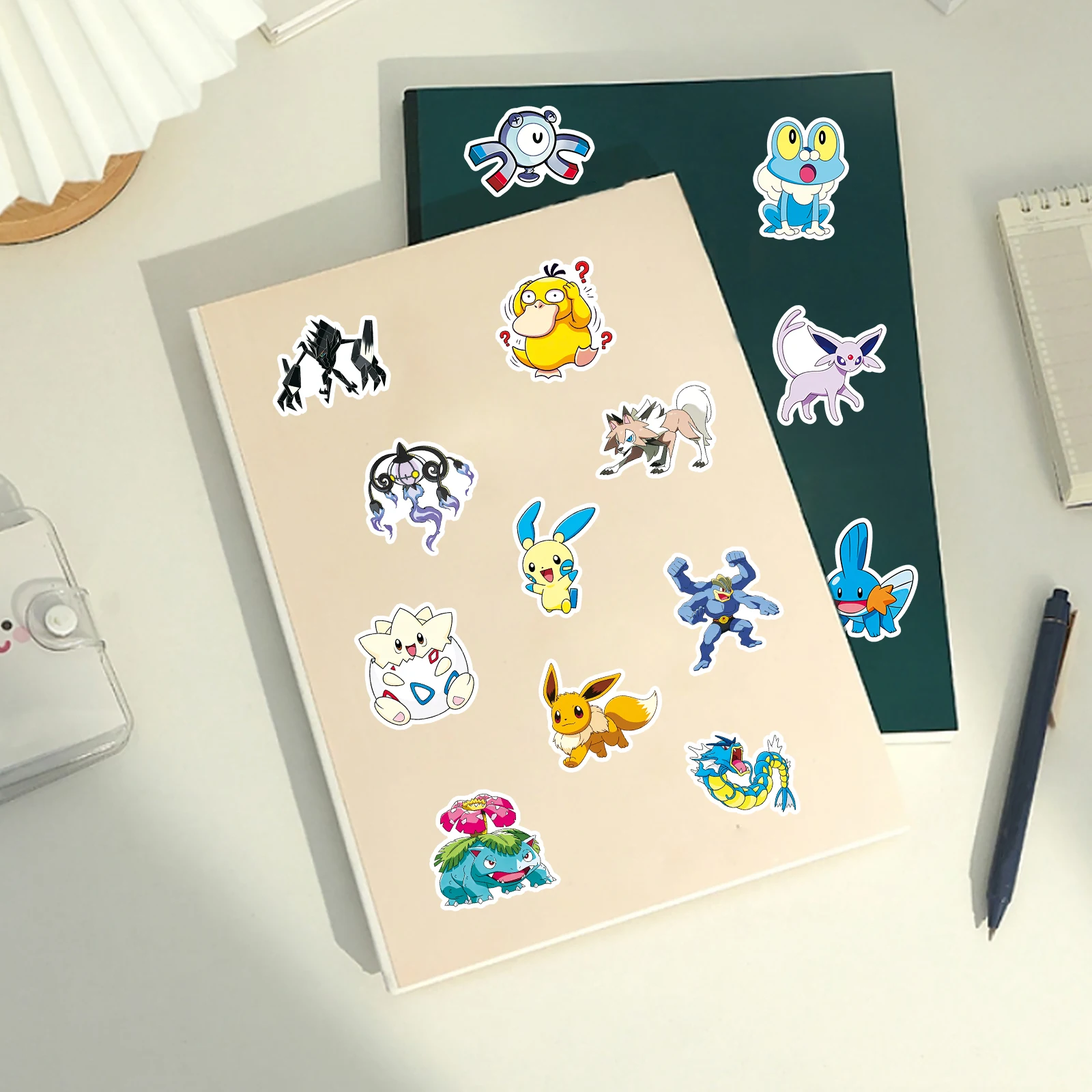 50Pcs Cute Cartoon Potdemiel IP Collaboration Pokemon Waterproof Sticker Skateboarding Retro Home Decal Sticker