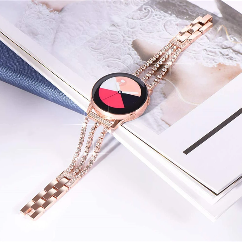 

20mm Metal Link Bracelet For Samsung Galaxy Watch4 44mm 40mm Band Women Wristband Strap For Galaxy Watch 4 Classic 46mm 42mm