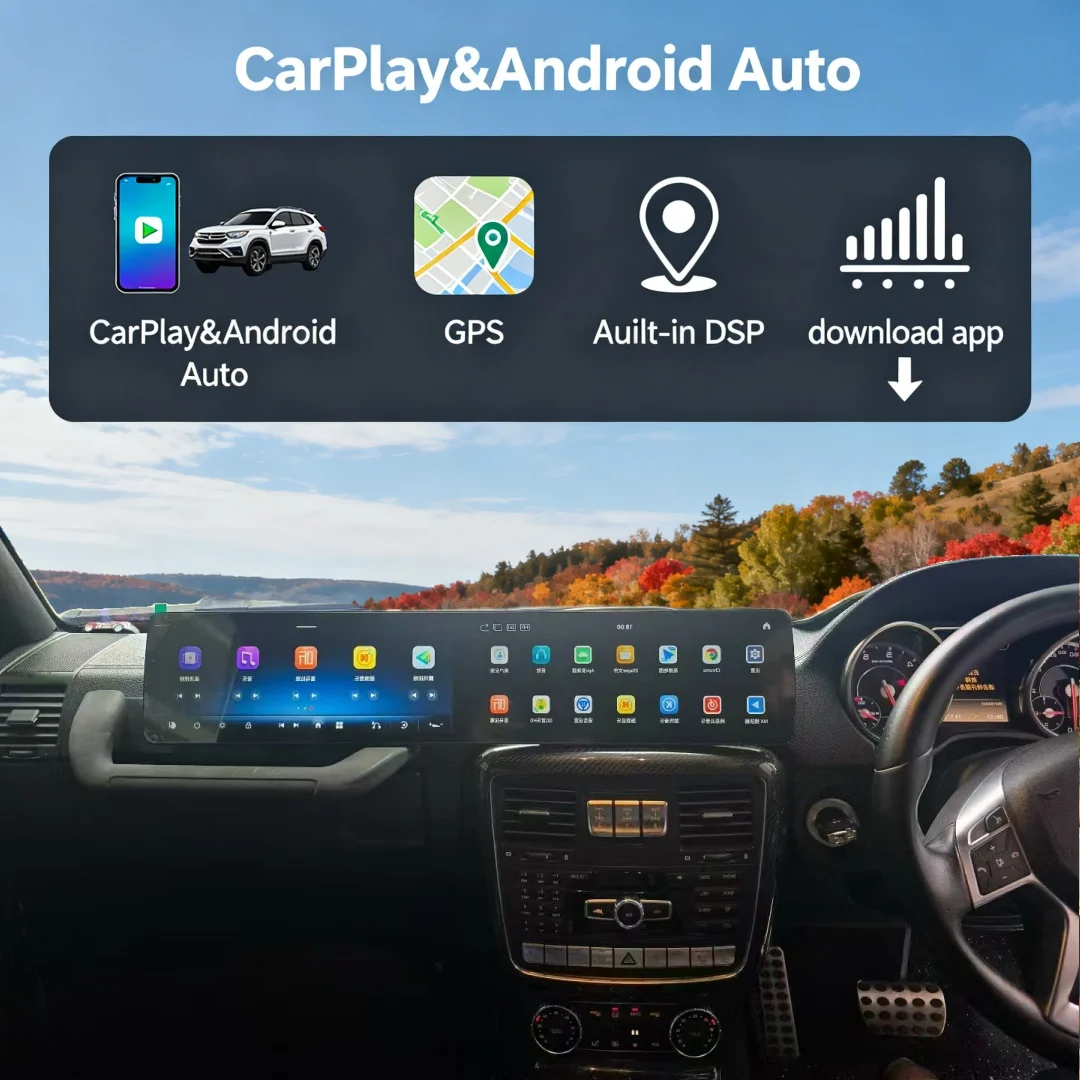 

Android Multimedia Player Stereo Carplay Car GPS Navi 12.3+12.3" HD Dual Screen For Mercedes Benz G Class W463 NTG 5.0 2013-2018