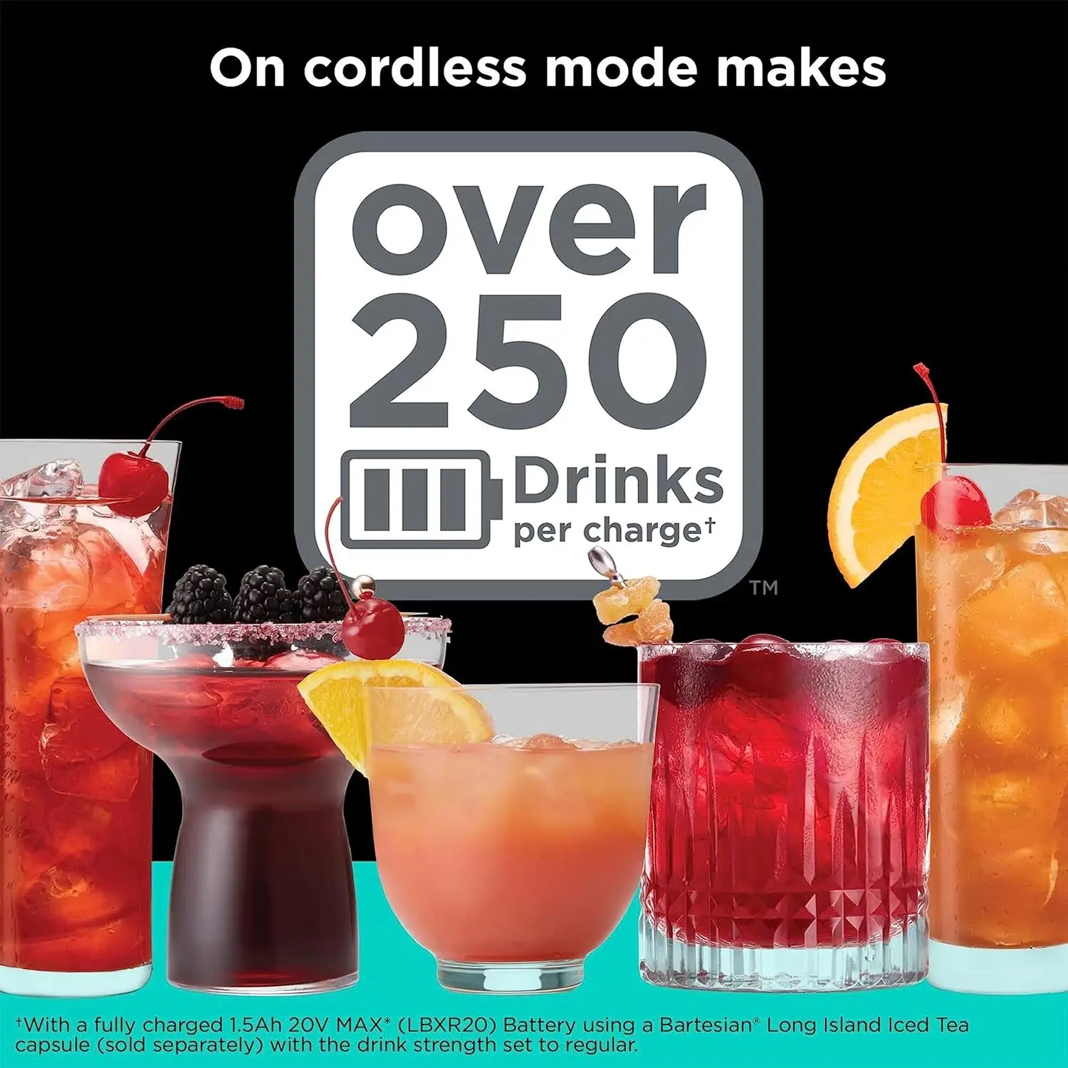 Cordless Cocktail Maker Machine and Drink Maker for Bartesian capsules (BCHB101)