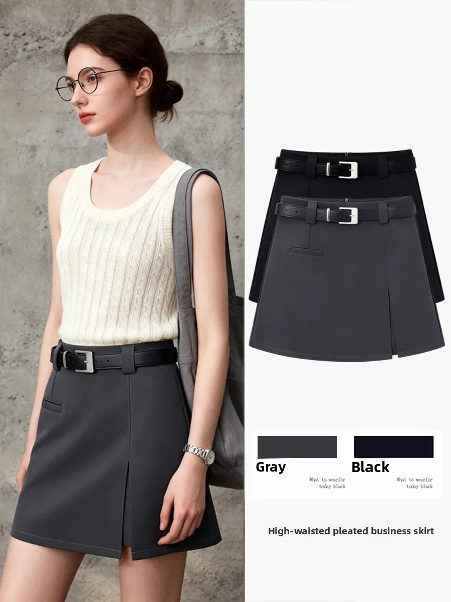 

Юбка-трапеция с высокой талией и молнией, утягивающая, для повседневной носки, короткая, женская, модная, весна-осень