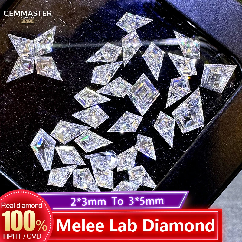 

Rhombus cut Lab Grown Diamond VVS 2x3mm 2.5x4mm 3x5mm Kite cut Diamond Wholesale Side Stone D E F Lab Diamond