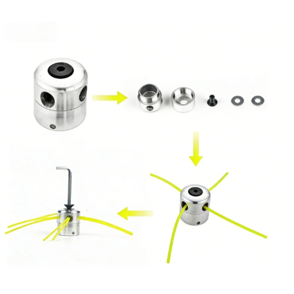 For Lawn Care Trimmer Head Optimal Cutting Performance Lawn Tools Die-cast Aluminum Housing Automatic Thread Cutting