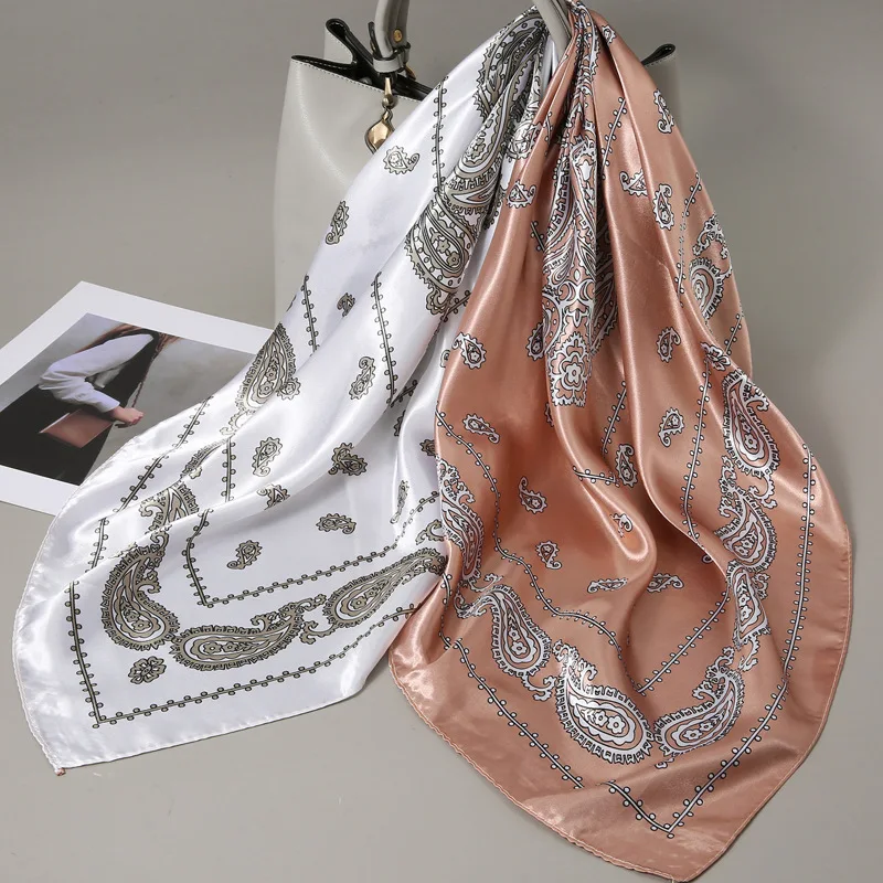 

Маленький шелковый платок для женщин, большой квадратный платок, марлевый платок для весны, осени и зимы, в сочетании с рубашкой, для женщин среднего возраста, тонкий квадратный платок 90×90 см.