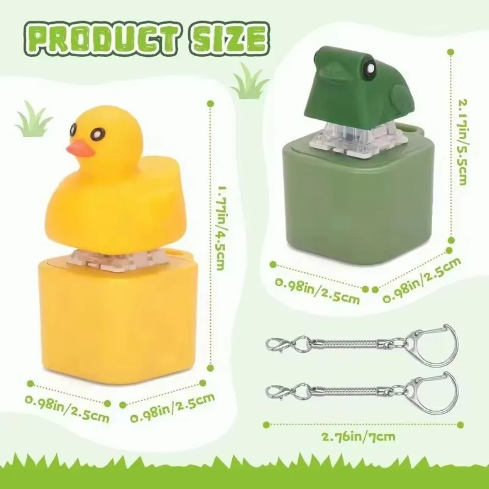 Rechargeable Clicker Fidget Keychain Croaking Frog Squeeze Clicking Pressure Relief Cartoon Animal Button Press Click Keyring view 6