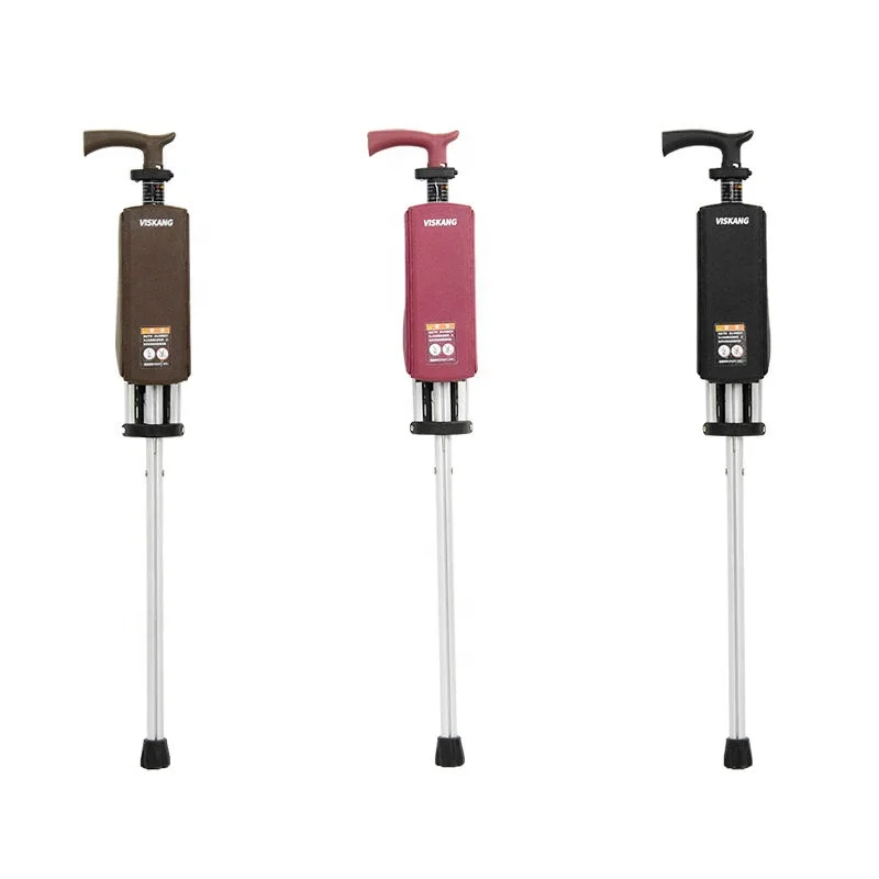 Folding Cane Chair, Aluminum Alloy 82cm Crutch Chair, Non-slip Rubber Tip, 1.2kg Portable Walking Seat, Hiking Cane Seat - view 2