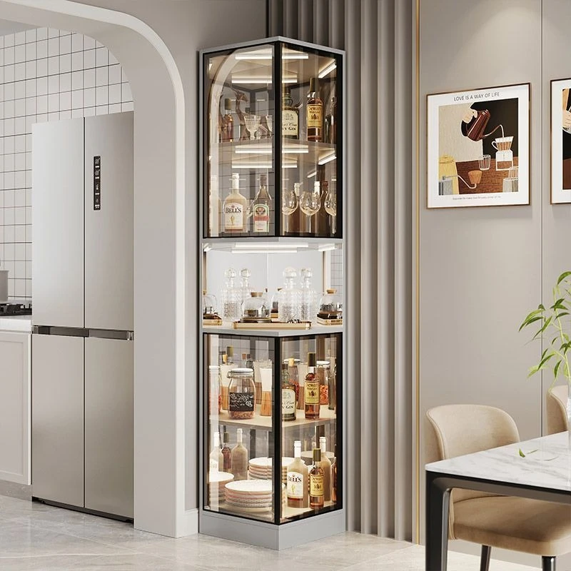 Cream wine cabinet Living room against the wall Wine rack Tea wine cabinet Multifunctional locker