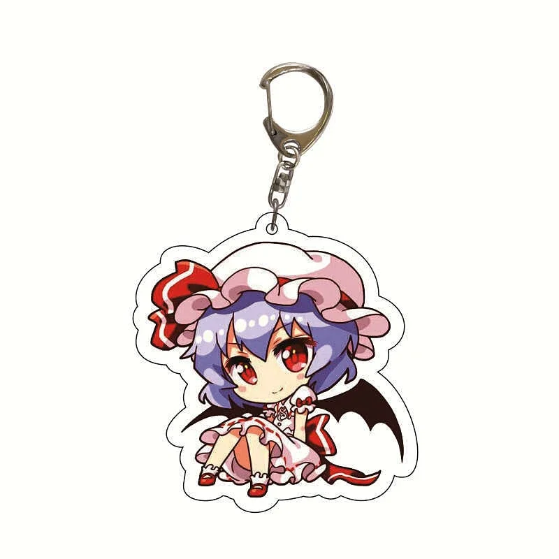 TouHou Project Anime Cartoon Keychain, Hakurei, Reimu Acrylic Bag, Keyring Pendant, Cosplay Accessory