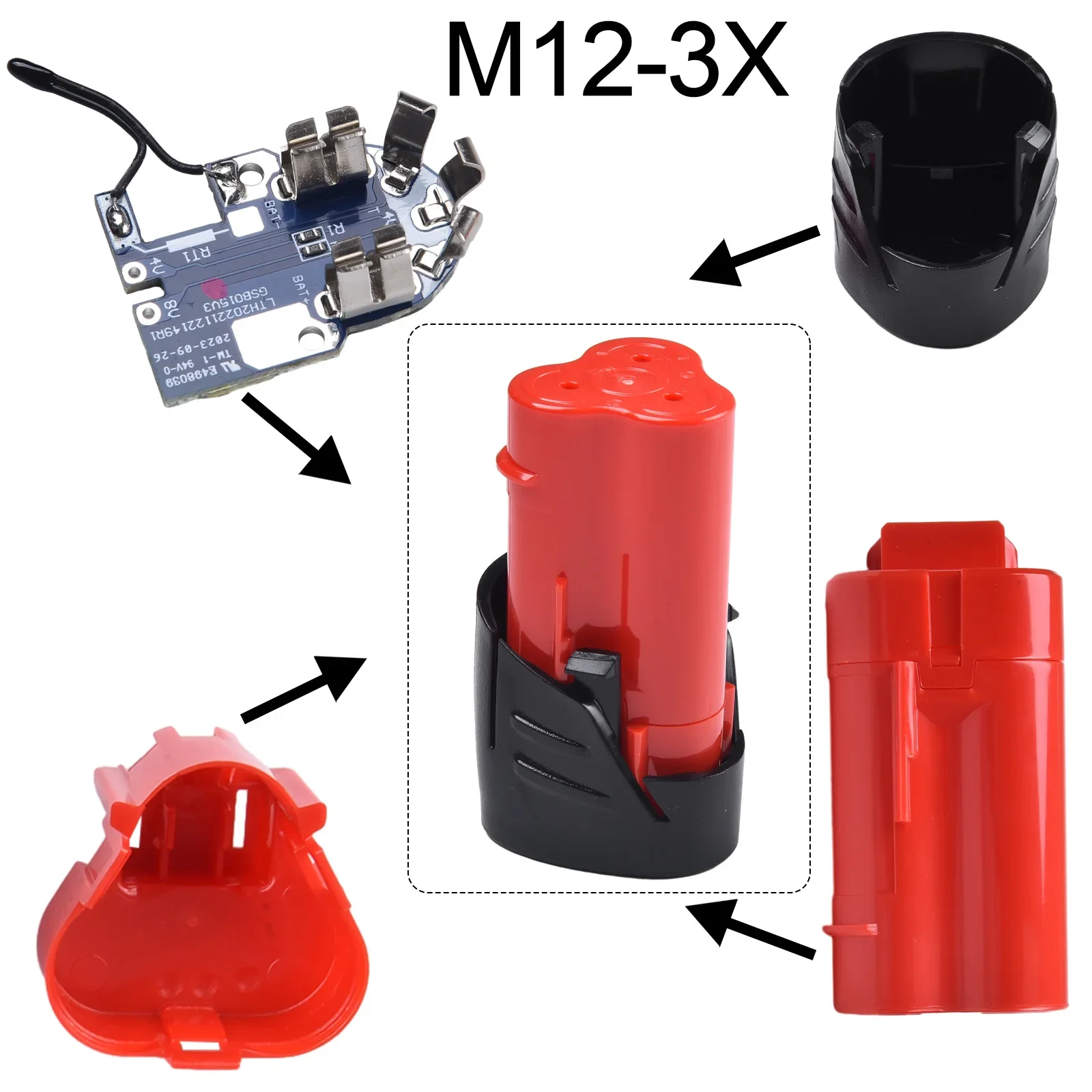 Three-cell Battery Shell Kit For 12V Li-ion Battery Case PCB Circuit Board 12V 1.3Ah Ecoflow Tools Accessories