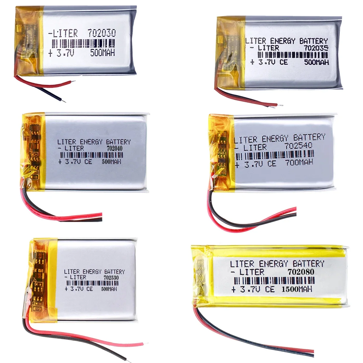 3.7V LiPo Rechargeable Polymer lithium battery for Toys, DIY GPS, PSP, DVR, Remote Controls, Drones, Beauty Instruments