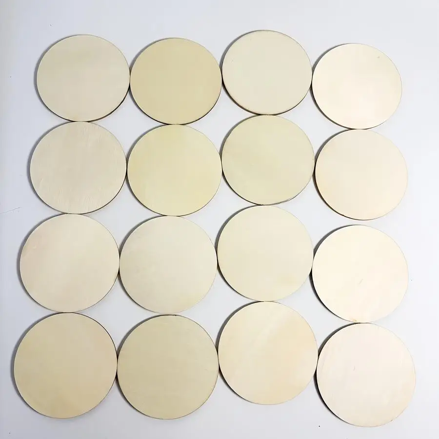 1/5/10/20/50/100pcs Set of 25 Round Wooden Discs, 5.9 cm (2.32 inches) in Diameter, Ideal for Crafts and Decor, Suitable for Han